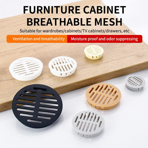 10 STK Rektangulær Pustende Mesh Plast 35/50mm Ventilasjon B1
