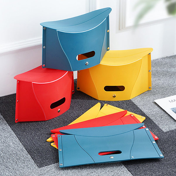 Plastic Bærbar Foldestol Udendørs Stole Bærbar Taburet Fo Yellow one size