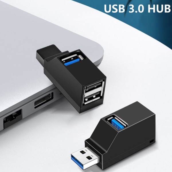Trådløs USB 3.0 HUB Adapter Extender Mini Splitter Box 3 Porter White USB 3.0
