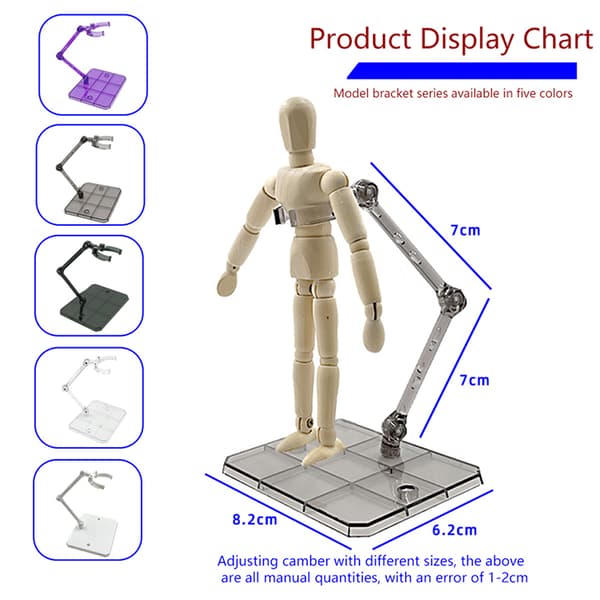 1 sæt actionfigur-base, egnet displaystanderbeslag til HG 1 White