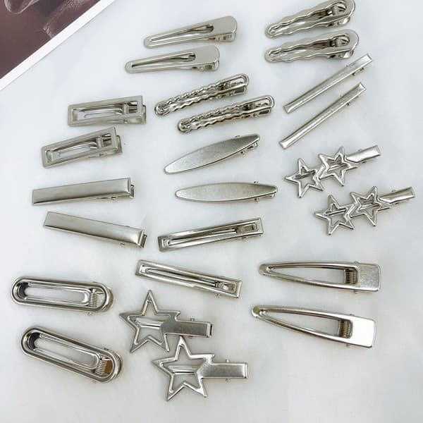 8st Silver Metall Hårnål Ankklämma Hårklämmor Sidolugg W E