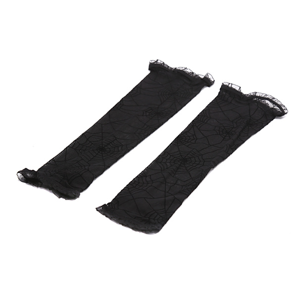 Hämähäkkiverkko käsivarsi Hihat Käsineet Fancy Pue Halloween-asu Black 1 pair