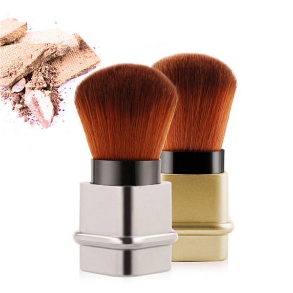 Infällbart Cosmetic Powder Blush Contour Foundation Brush Tool Silver onesize