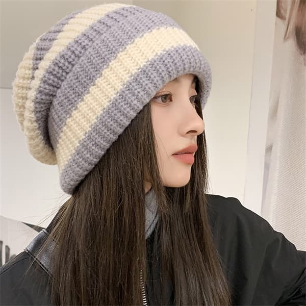 Vintervarme Huer til Kvinder Casual Stakbare Strikket Bonnet Caps A2