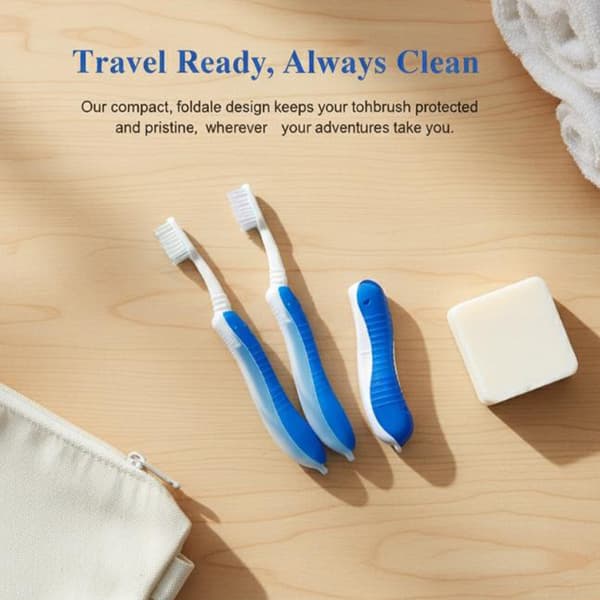 2 st Resefällbar Tandborste Hygien Munvård Bärbar Engångs S A2 2PCS