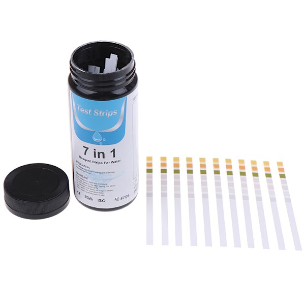 50 stk 7 i 1 Aquarium Fish Tank Water Tropical Test Strips Kit N White one size