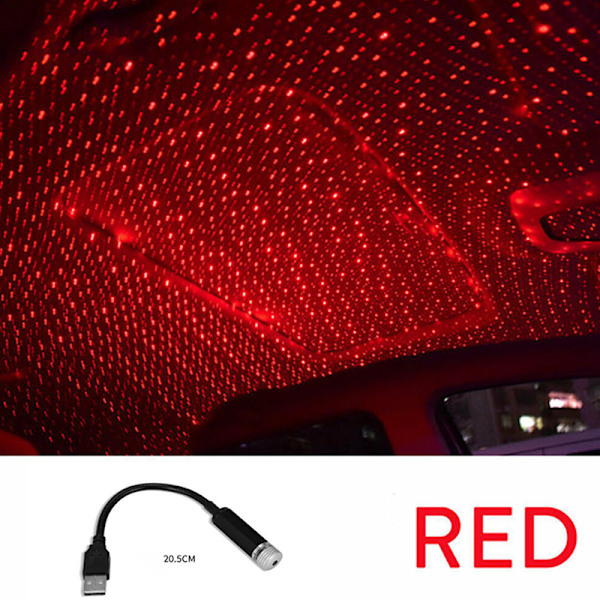 Romantisk LED Starry Sky Night Light 5V USB Powered Galaxy Star Red One Size