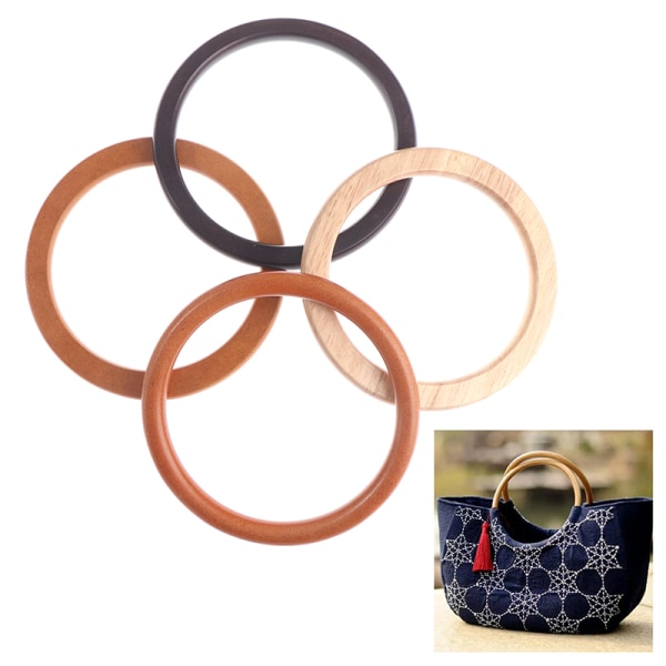 Puinen laukkukahva käsintehdylle käsilaukulle Totes Diy Bag Accesso Brown Flat