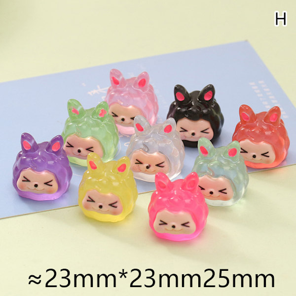 10 stk. Mini Lysende Havedekoration Harpiksfigurer Miniatur H
