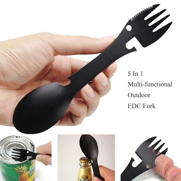 Outdoor Survival Tools 5 i 1 camping multifunktionellt EDC-kit Silver one size