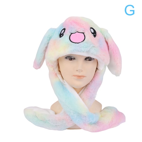 Kvinders Movable Bunny Ears Hatte Med Lys Piger Vinter Plys Multicolor G