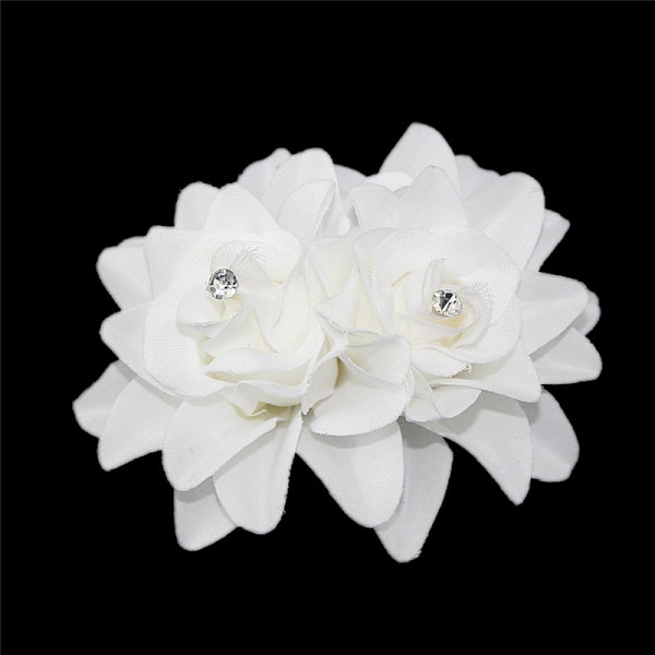 2 stk Damemote Blomst Hårklemme Hårnål Brude Bryllup Par White 2pcs