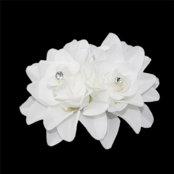 2st Dammode Blomma Hårklämma Hårnål Brudbröllop Par White 2pcs