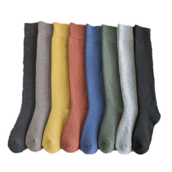 Talvisukat paksut pitkät putkisukat Plus samett yksiväriset naisten Th Khaki one size