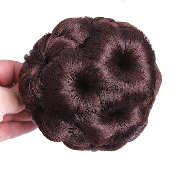 Syntetiskt Hårsnodd Bud Hårclips För Kvinnor Hästsvans Klämma brownish black