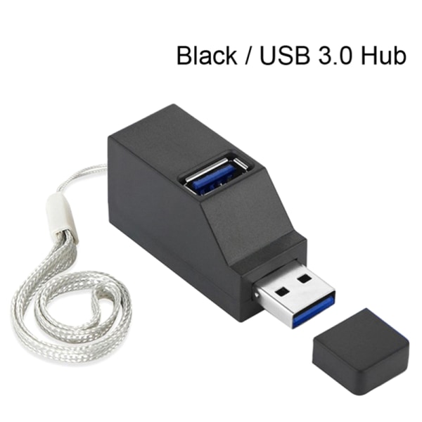 Langaton USB 3.0 HUB Adapter Extender Mini Splitter Box 3 porttia Balck USB 3.0