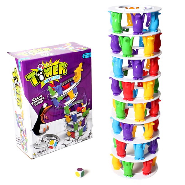 Kids Penguin Tower Collapse Balance Crazy Penguin Game Party Bo A one size