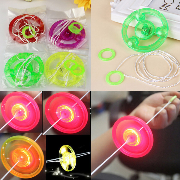 Fargerik Plast Spin LED Light Flying Tallerken Kids Outdoor Clas 0 0