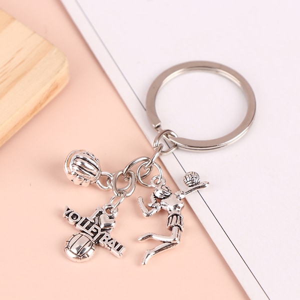 Kreativ DIY nøkkelring volleyballspiller legering nøkkelring charms A onesize