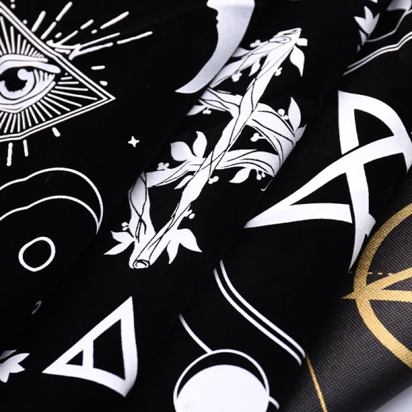Tarots Duk Triple Moon Pentagrams Pagan Altar Cloth Flan Style 2 B
