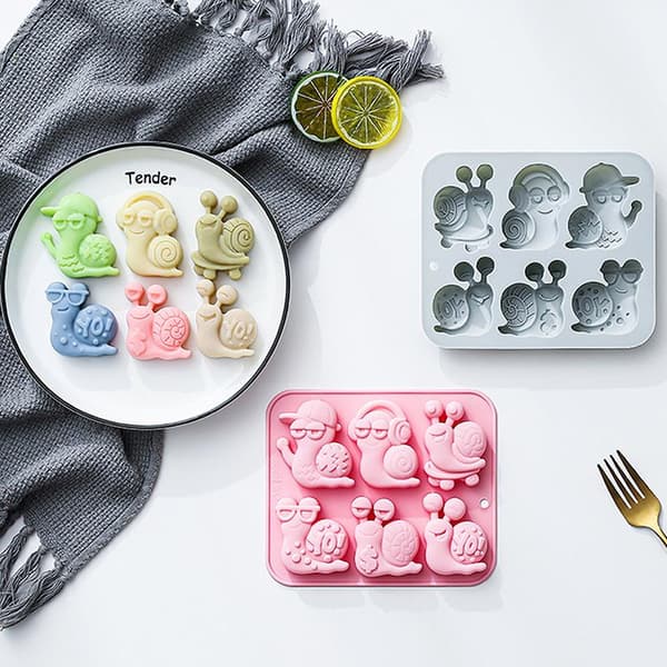 Chokoladeform Snegl Silikoneform Til Kage Gummy Jello Isbit Pink