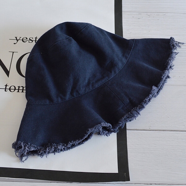 Print Bucket Cap Miehet Naiset Unisex Banana Hat Bob Caps Hei Navy blue One Size