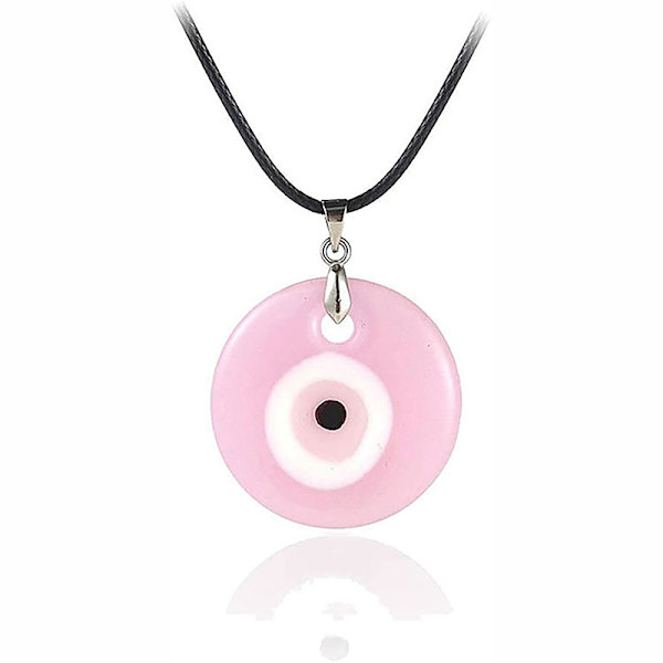 Väri Lasi Sininen Evil Eyes Riipus kaulakoru Naisten Miesten Pyöreä Tur A7 OneSize