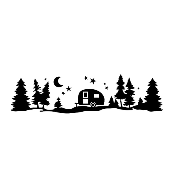 Trees Forest Vinyl Body Decal Sticker for SUV RV Van Caravan Of Black One Size