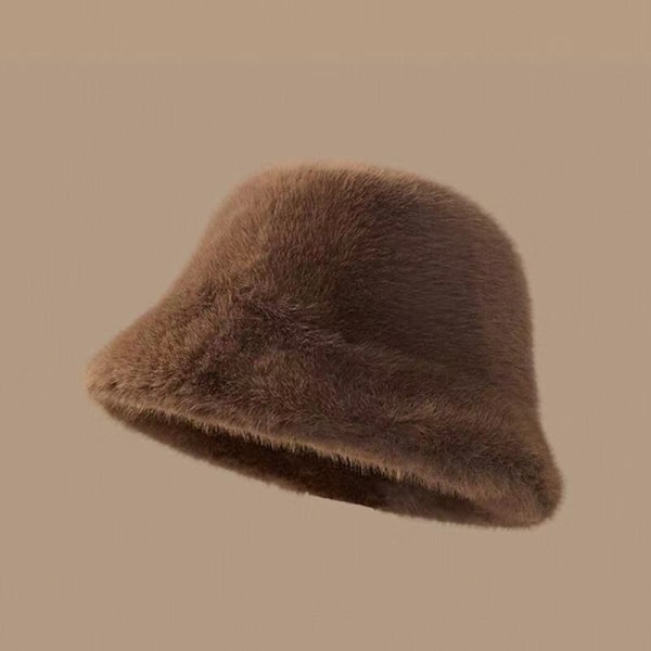 Vintervindtätt Varm Fluffig Dammode Solid Färg Plysch Khaki