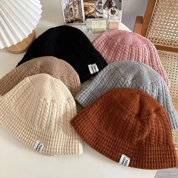 Dam Vinterhattar Bucket Hattar Mjuk Lamm Plysch Mjuk Varm Fisherm Beige one size