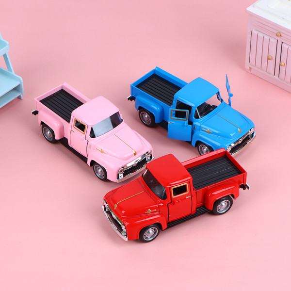 Klassisk pickup bil 1/32 Skræmmemodel Simulering Legering Diecasts P Pink One size