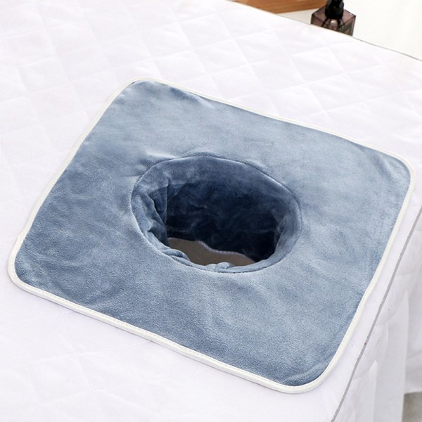 35*35cm Beauty SPA Massagebord Planking Ansigtshåndklæde med hul Dark blue one size