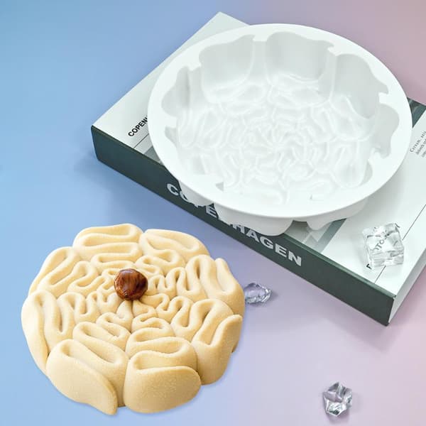 Rund spets tårta silikonform pudding gelé chokladmousse mo White