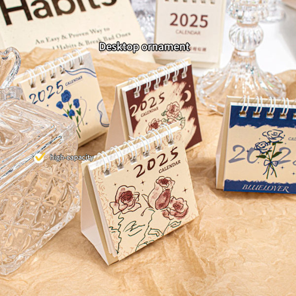 2025 Mini Catton Småbordskalender Fickformat Bärbar Kalender P A5