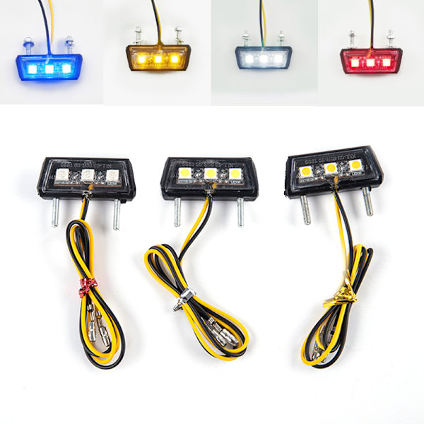 12V Motorcykel Nummerplade LED Lys Vandtæt Motorcykel Li Red onesize