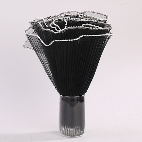 28cmx1M Blomsterinslagningspapper Vågig Garn Florist Bukett Förpackning Black