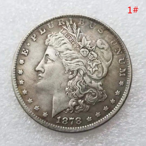 1 stk 1878-1887 USA Morgan Silver Dollar $1 erindringsmønter C 1 One size