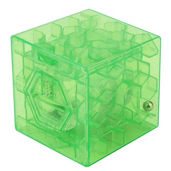 3D Cube puslespil penge labyrint bank spare mønt samling æske Random Color 3Pcs