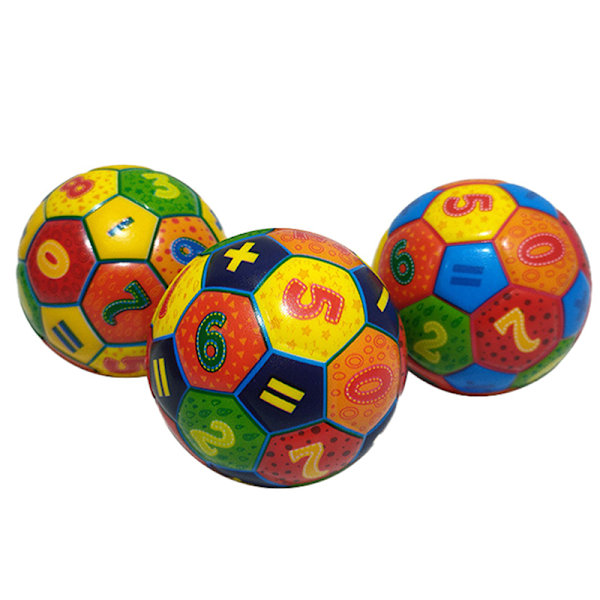 6,3 cm fast elastisk boll för barn, pussel, tidig utbildning, fotboll C