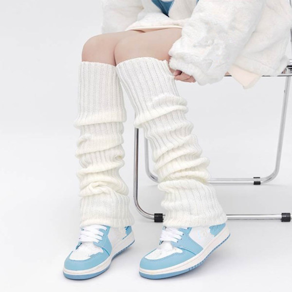 Pitkät sukat Naisten Syksyinen Talvi Jalkojen lämmittimet Neulottu jalka Cove White ONESIZE