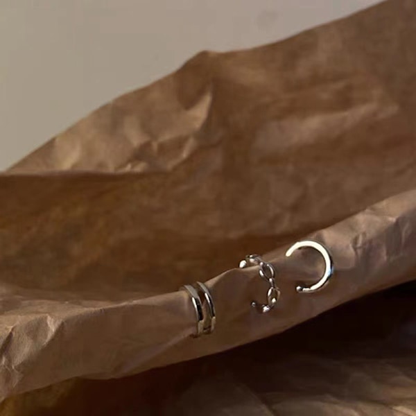 3 stk./sæt Clips Øreringe til kvinder Unisex Minimalistisk Mode Vogn One Size