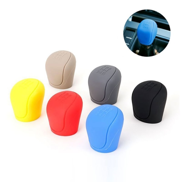 Silikon Bil Gear Head Shift Knop Cover Gear Shift Non Slip Gri Red One Size