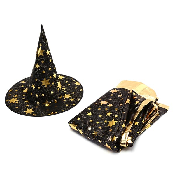 2 st/set Barn Halloween Kostym Häxkappa och Black