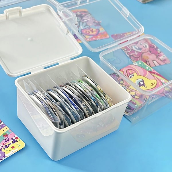 Ny Transparent Plast Förvaringslåda Fotocards Små Kort Stora White