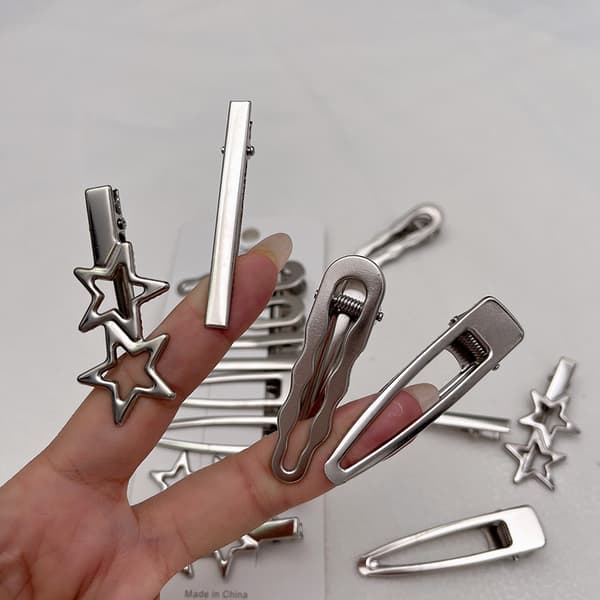 8st Silver Metall Hårnål Ankklämma Hårklämmor Sidolugg W E