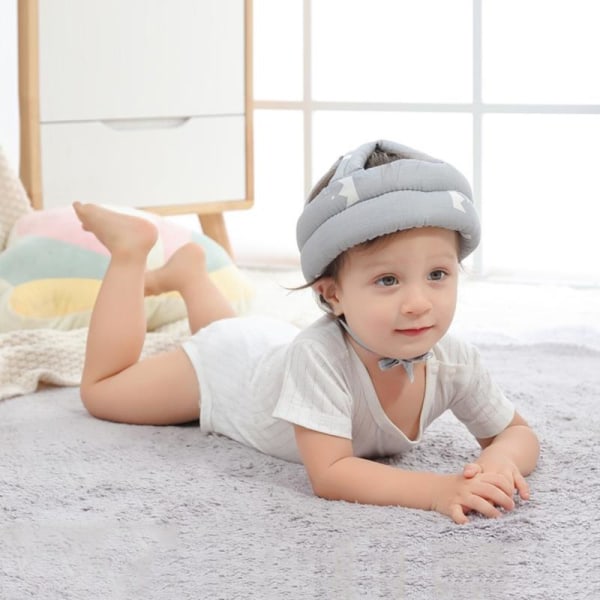 Baby sikkerhedshjelm Hovedbeskyttelse Hovedbeklædning Småbørn Anti-fald P White A