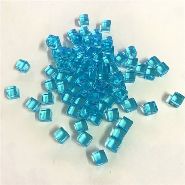 50 stk/sett 8mm klar kube Fargerik krystall firkantet hjørne Transpa Blue 50pcs