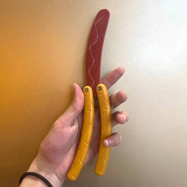 3D Hot Dog Sommerfugl Banan Radise Model Push Card Antistress B onesize