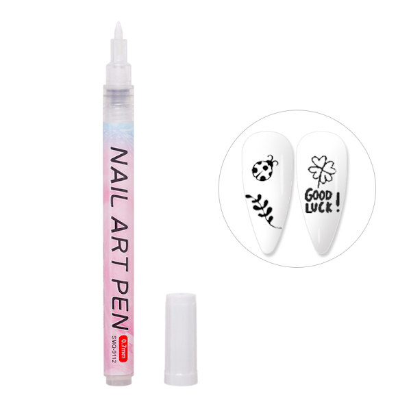 Nail Art Graffiti Penna UV Gel Polish Vattentät Ritning Målning White one size