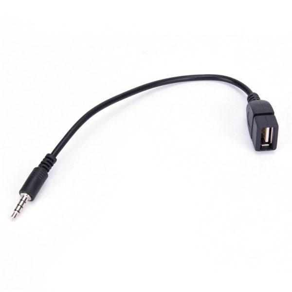 3,5 mm han-AUX eller stikstik til USB 2.0 hun-konverterkabel Co